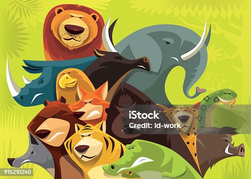 istock group of angry wild animals gathering 915210240