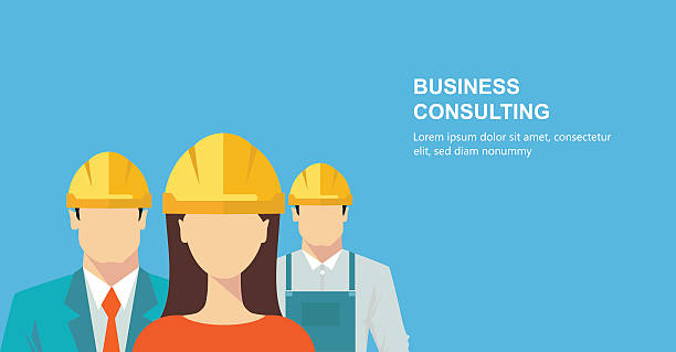 group of construction workers - builder stock illustrations