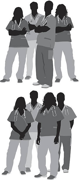 Group of doctors Group of doctorshttp://www.twodozendesign.info/i/1.png doctor silhouettes stock illustrations