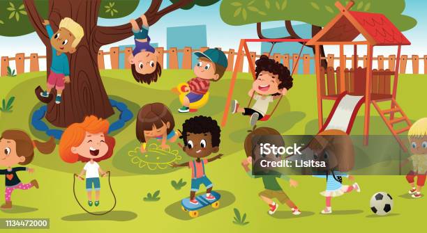 A Girl Playing Slide At The Park Download Free Vectors Clipart
