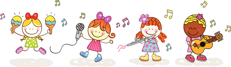 group of musician girls band vector illustration