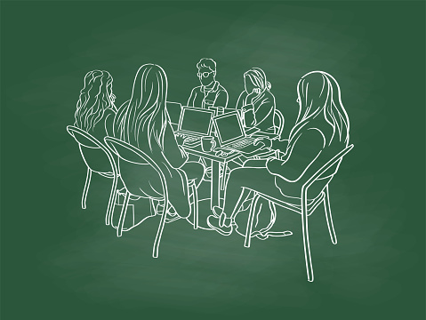 Group Project Student Table Chalkboard