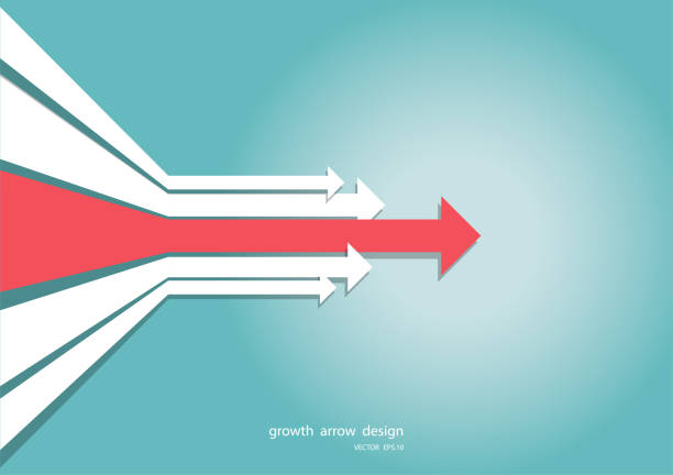 Growth arrow design Growth arrow design. Business arrow line shape, Business concept, Vector abstract background growth backgrounds stock illustrations