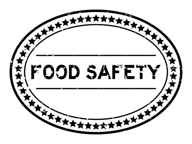 ilustrações de stock, clip art, desenhos animados e ícones de grunge black food safety word oval rubber seal stamp on white background - haccp