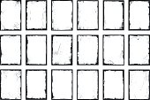 18 grunge border frames isolated on white background. Carefully named and placed in layers panel. Easy to select and edit