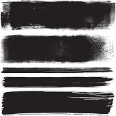 Vector image. Set of black grunge backgrounds.