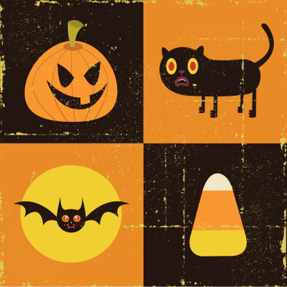 Grunge Halloween Icon Set Stock Illustration - Download Image Now - iStock