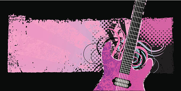 Grunge music background vector art illustration