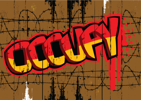 Grunge occupy word graffiti style. 