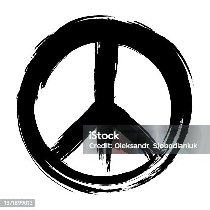 istock Grunge peace sign. Peace sign in vintage style. 1371899013