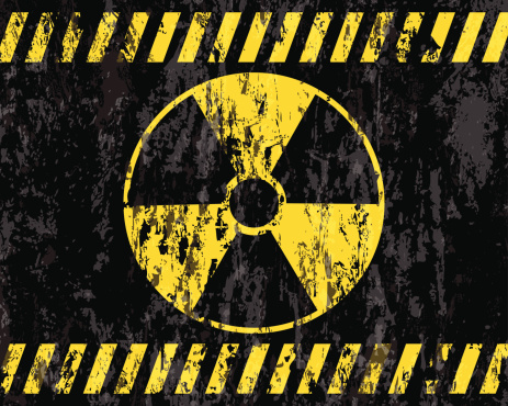 grunge radiation sign background
