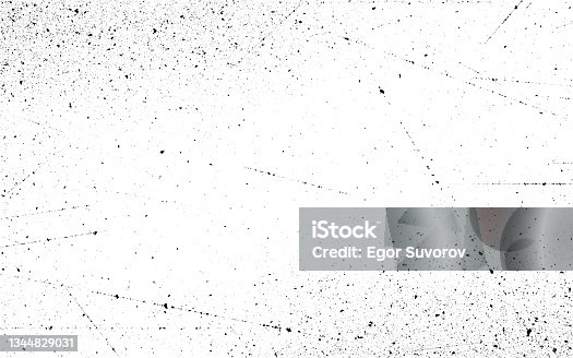 istock Grunge texture. Old scratched backdrop. Distressed overlay surface. Urban rough background with dust effect. Damaged vintage material. Retro wallpaper. Vector illustration 1344829031