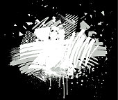 Distressed white and gray textured surface abstract vector illustration on black background