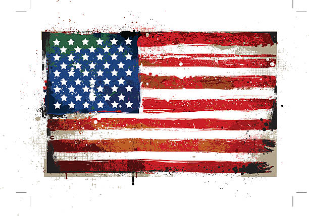 Grungy USA flag Grungy USA flag. EPS 8 vector illustration. distressed american flag stock illustrations