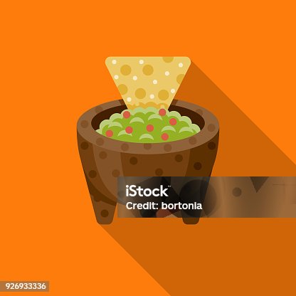 istock Guacamole Flat Design Mexico Icon with Side Shadow 926933336