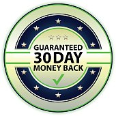 Guaranteed 30 day money back silver label with stars.