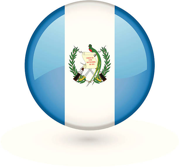 Guatemalan flag vector button vector art illustration