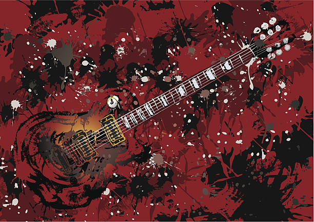 Guitar Painting vector art illustration