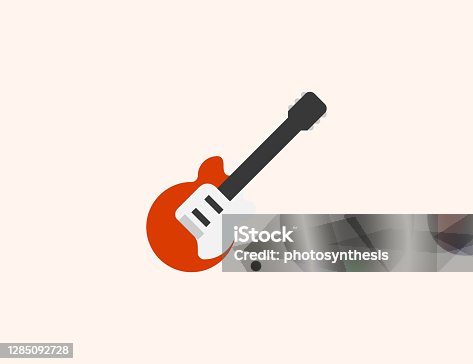 istock Guitar vector icon. Isolated Electric Guitar flat colored symbol 1285092728