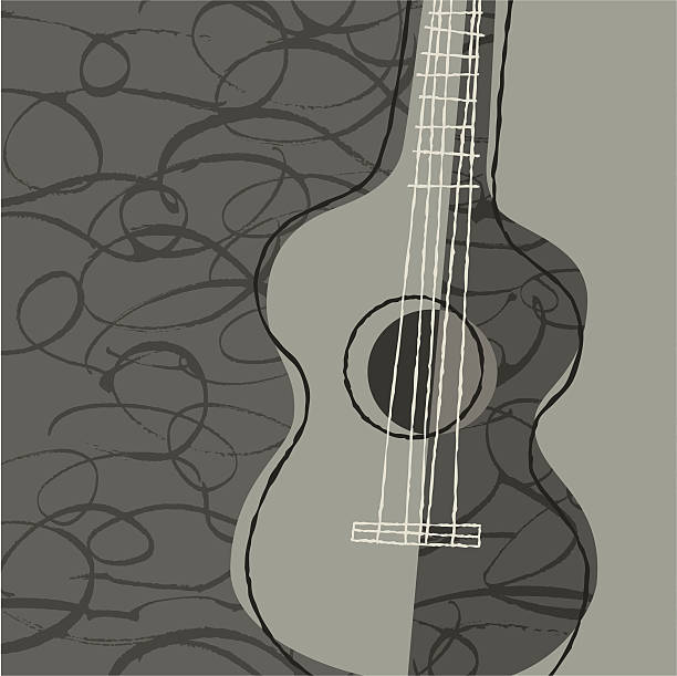 Guitar Stylized guitar. The background line drawings are complete (in whole square shape) for your easy editing. Zip contains AI and PDF. guitar backgrounds stock illustrations