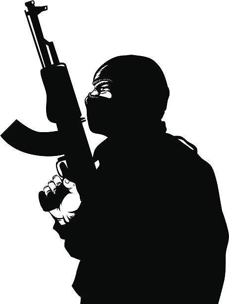 Gun  man vector art illustration