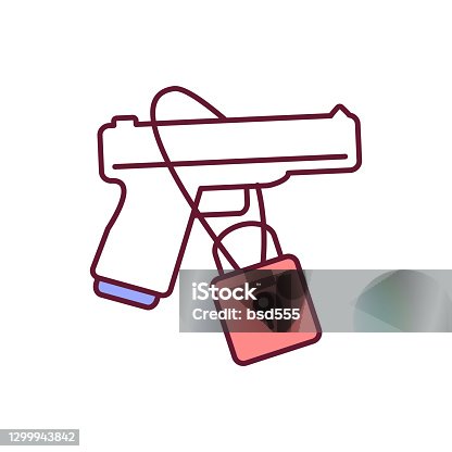 istock Guns control RGB color icon 1299943842