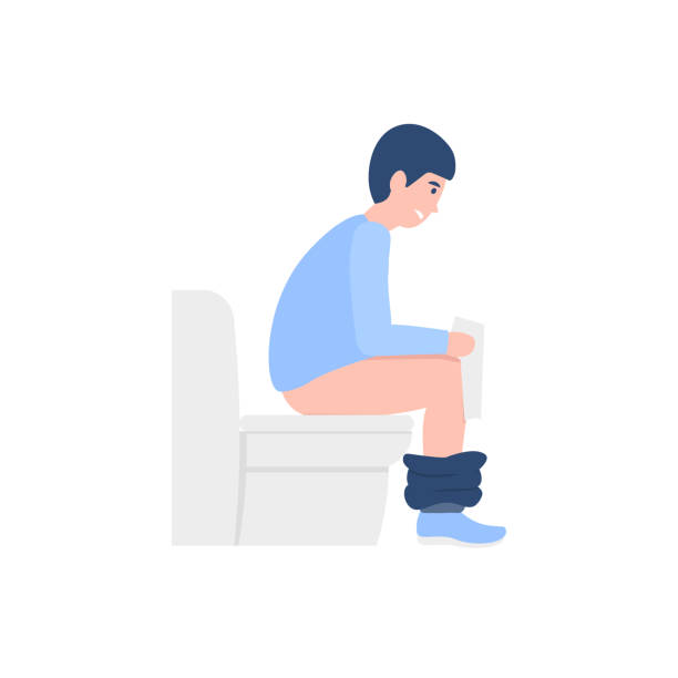 トイレに座る イラスト素材 iStock