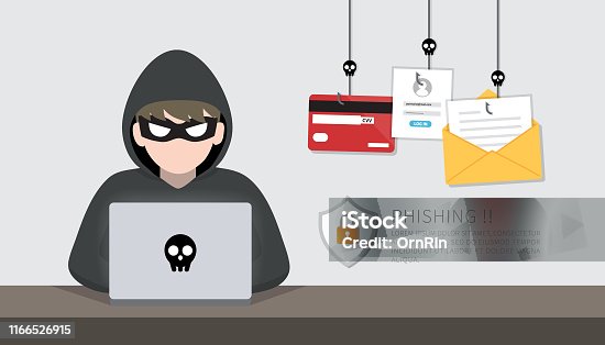 istock Hacker with laptop computer stealing confidential data, personal information and credit card detail. Hacking concept. 1166526915
