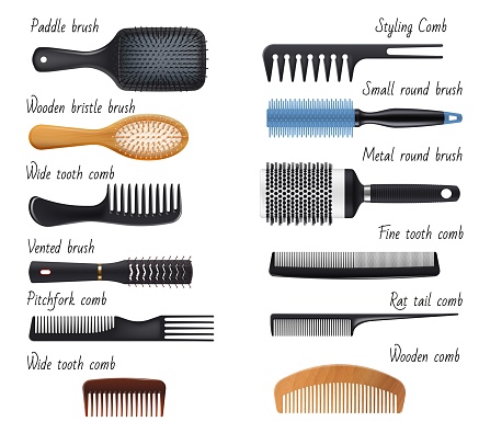 Hair combs and hairbrushes, woman fashion haircare