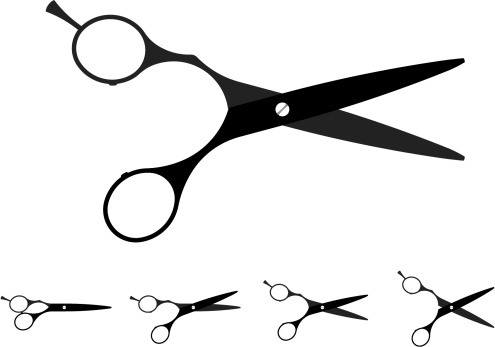 hair cutting scissors silhouette
