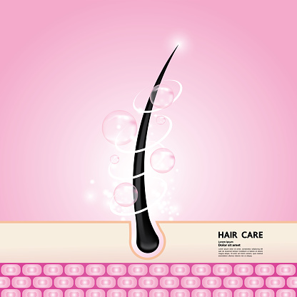 Hair problem and hair protect and care technology concept vector illustration.