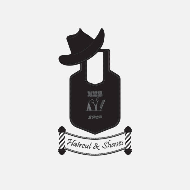 Haircut and Shaves Vector image of objects symbolizing the Barber shop. Emblem for hair salons and mens salons. cowboy hat template stock illustrations