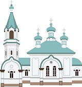 Hakodate Russian Orthodox Church Illustration.
