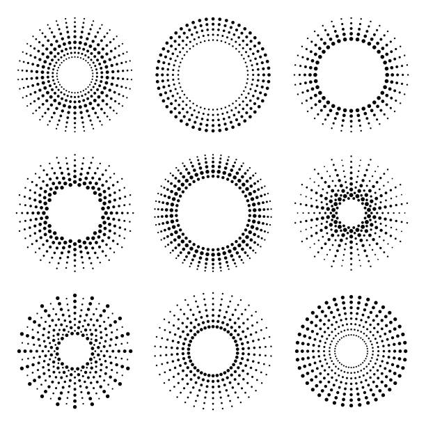 Halftone circles vector art illustration
