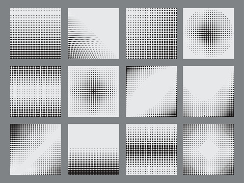 Halftone dots on white background.