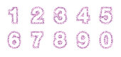 Halftone dotted style numbers design