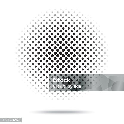 istock Halftone round abstract background with dots. Vector illustration 1094626476