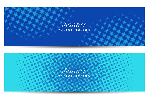Halftone style banners set