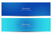 Vector illustration of a set of halftone design banners