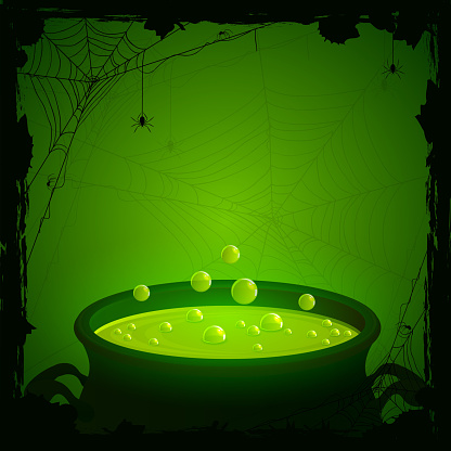 Halloween background with green potion
