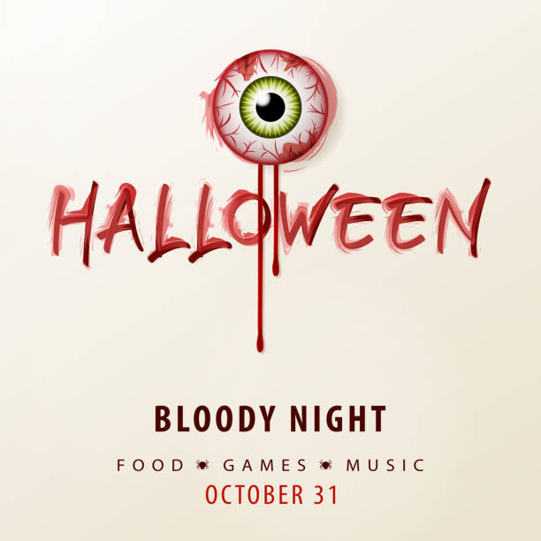 ilustrações de stock, clip art, desenhos animados e ícones de halloween bloody night eye - blood bar