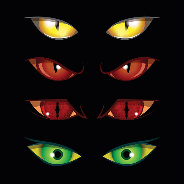 ilustrações de stock, clip art, desenhos animados e ícones de dia das bruxas olhos - dragões olho