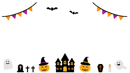 Halloween frame background (Jack O Lantern, ghost, etc.)
