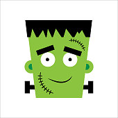 istock Halloween Frankenstein Vector illustration. Happy Frankenstein Day. Illustration for kids, card Halloween, print. 1162962710