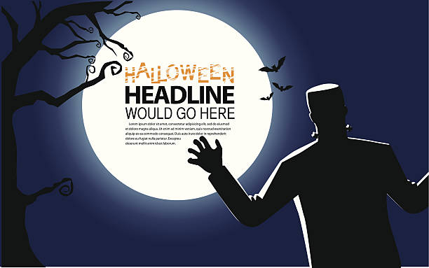 Halloween monster background template vector art illustration