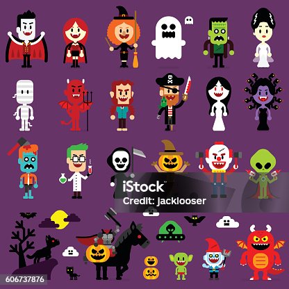 istock Halloween Monsters Mash Characters 606737876