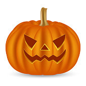 Halloween pumpkin on a white background. Vector illustration