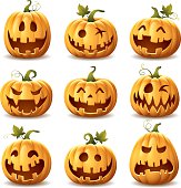 istock Halloween Pumpkin Set 485403390