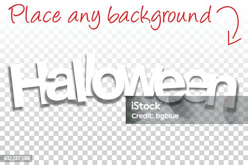istock Halloween Sign for Design - Paper Font - Blank Background 612227388