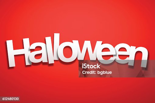 istock Halloween Sign with Red Background - Paper Font 612480130